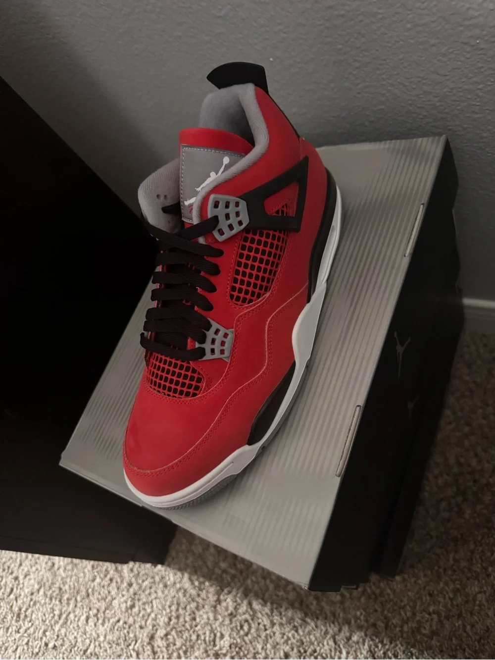 Jordan Men’s Red and Black Retro Sneakers